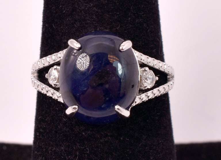 Darling 9.27CTS Sapphire and 0.11CTW Diamond Ring in Sterling Silver