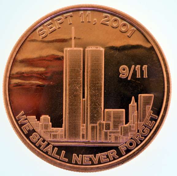 9/11 We Shall Never Forget 1 oz .999 Fine Copper Round