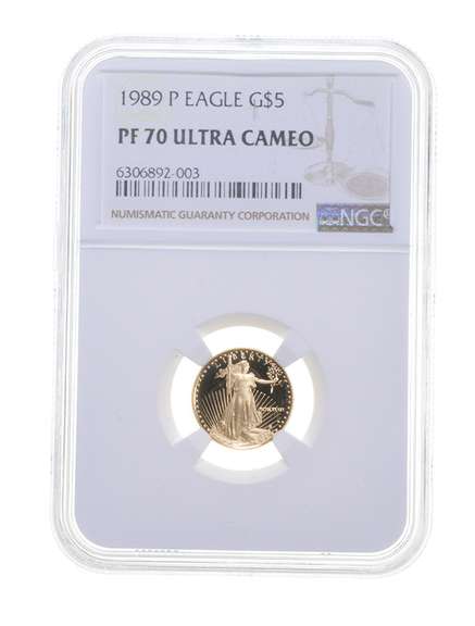 PF70 UCAM 1989-P $5 1/10 Oz. Gold American Eagle - Graded NGC