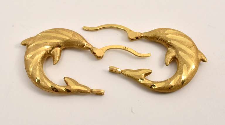 Whimsical Dolphin Hoop Earrings