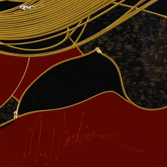 Martiros Manoukian, "Golden Grace" Framed Limited Edition Mixed Media Silkscreen, PP Numbered 4/15 and Hand Signed with Letter of Authenticity.