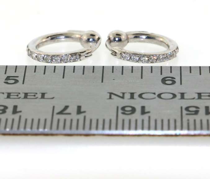 In-Style Platinum Huggie Diamond Earrings