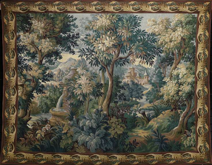 Very Rare "Source" This tapestry is French made,  Jacquard woven with relief stitch
