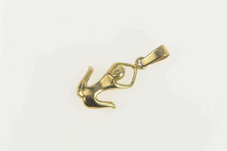 14K Yellow Gold Feminine Figure Fertility Motherhood Energy Pendant