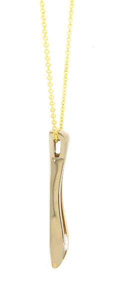 Fabulous Yellow Gold Round Diamond Solitaire Pendant on Chain