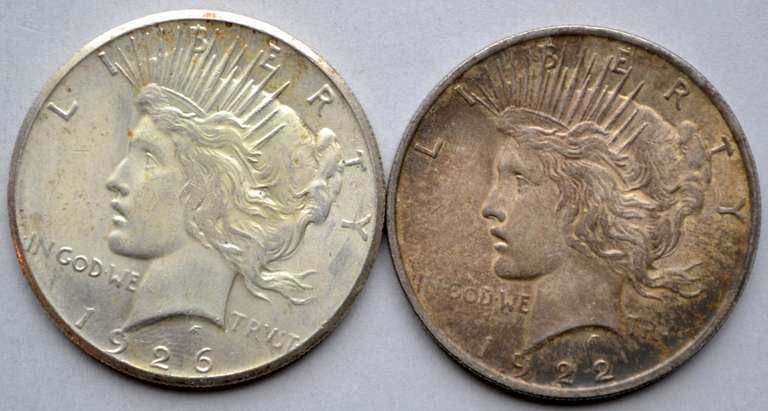 1922 &1926 BU Peace Dollars
