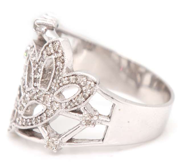 Attractive Diamond open Butterfly Ring in White Gold