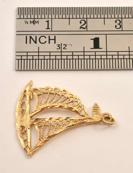 Lacy 14k Filigree Sailboat Pendant