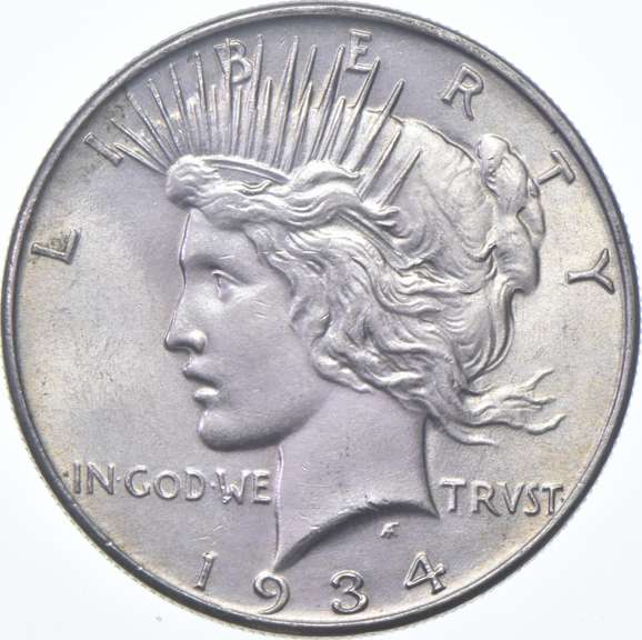 1934 Peace Silver Dollar - Wiped