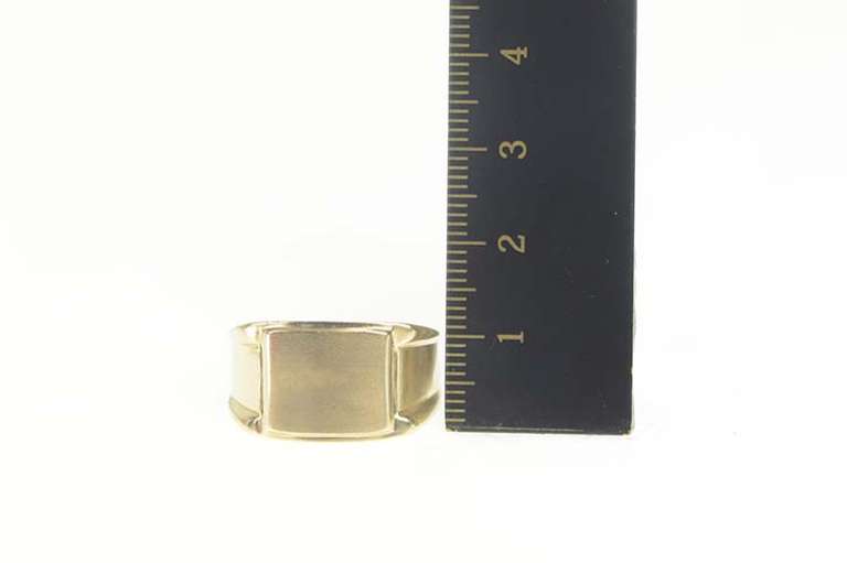 14K Yellow Gold Retro Squared Men's Monogram Signet Ring