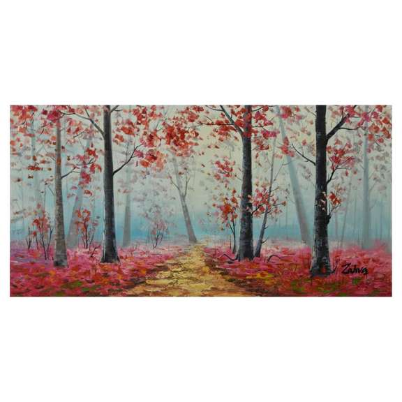 Zahra, Original Oil Painting on Canvas (50" x 26"), Hand Signed with Letter of Authenticity.