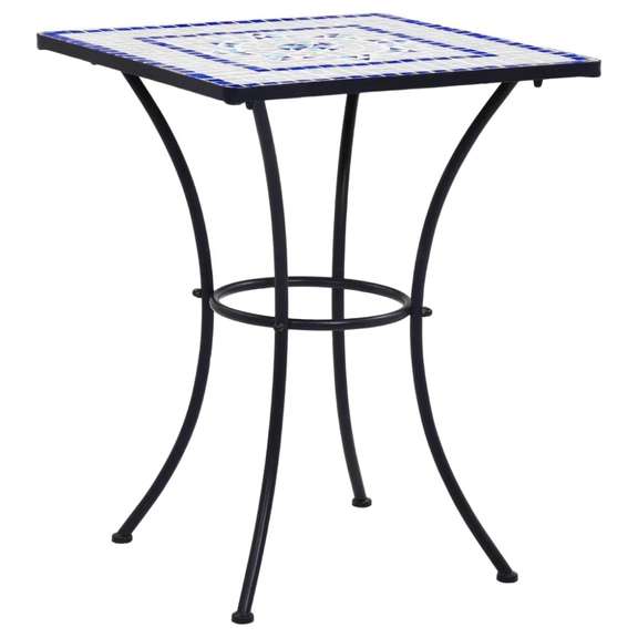 Bistro Table Blue and White 23.6 inch Ceramic