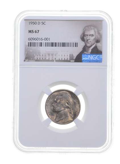 MS67 1950-D Jefferson Nickel - Graded NGC