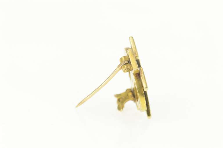 14K Yellow Gold 1890's Phi Chi Tiffany & Co. Enamel Lapel Pin/Brooch