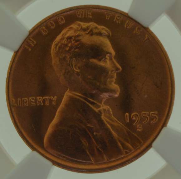1955-S NGC 1Cent Lincoln MS66RD