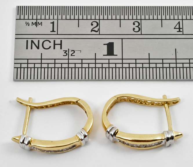 Feminine Baguette Diamond Hoops