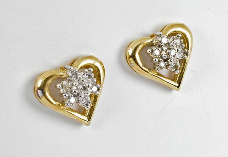 Sweet Diamond Heart Earrings