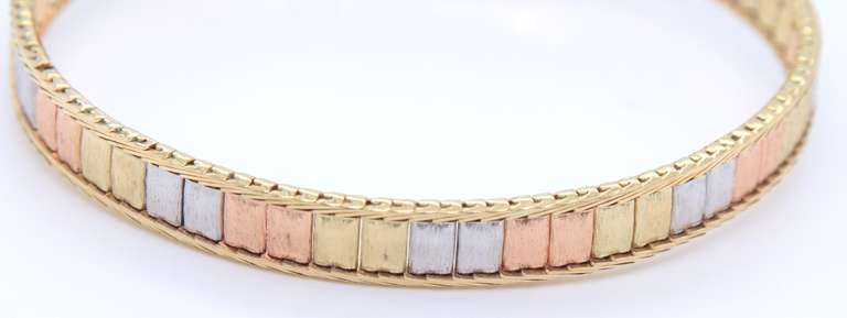 Powerful Tri Color Gold Link Bracelet