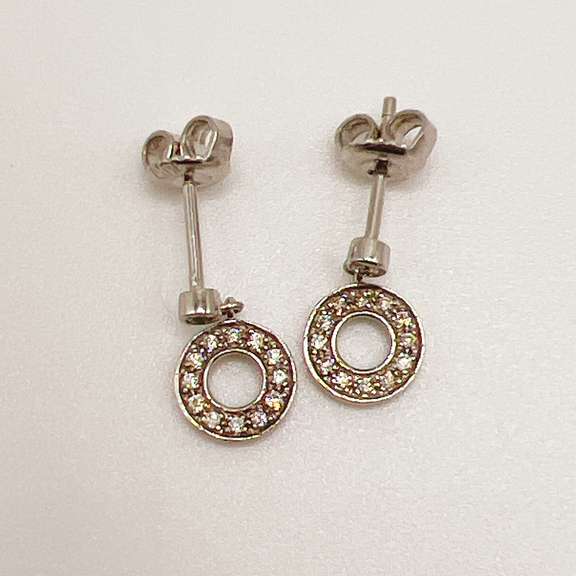 14kt White Gold & Diamond Earrings