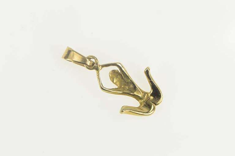 14K Yellow Gold Feminine Figure Fertility Motherhood Energy Pendant