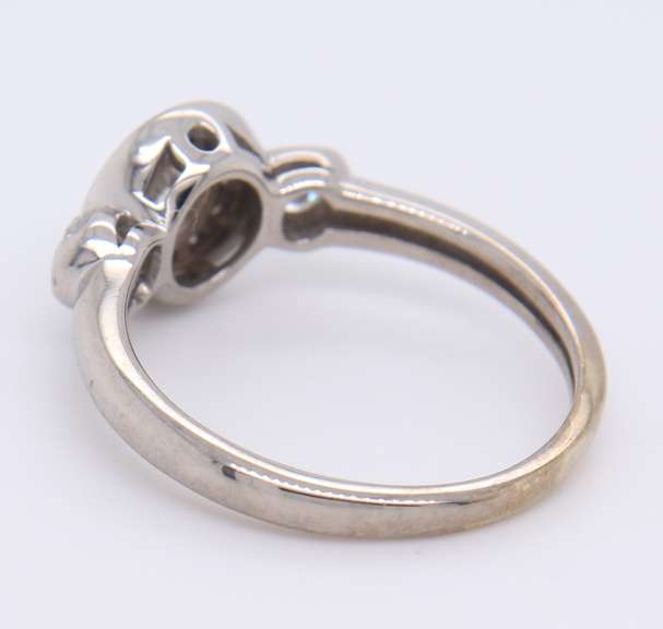Dazzling  White Gold Milgrain Halo Engagement Ring