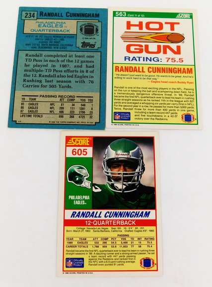 3 Randall Cunningham Football Cards