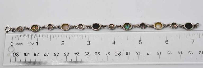 Multi Gem Station Sterling Silver Bracelet