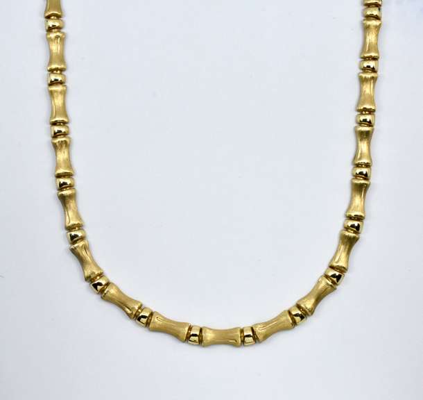Fashionable 14k Bamboo Style Necklace
