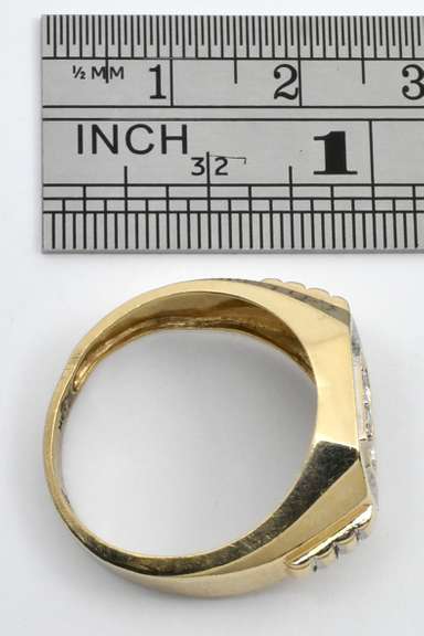 Stylish Man's Diamond Cluster Ring