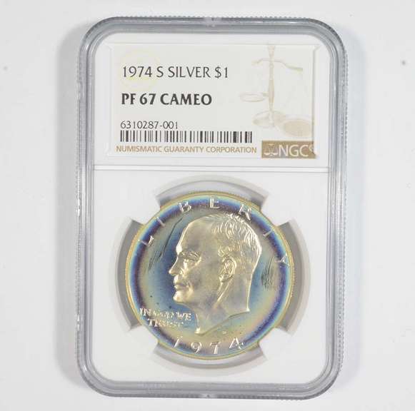 PF67 CAM 1974-S Eisenhower Silver Dollar - Graded NGC COLOR