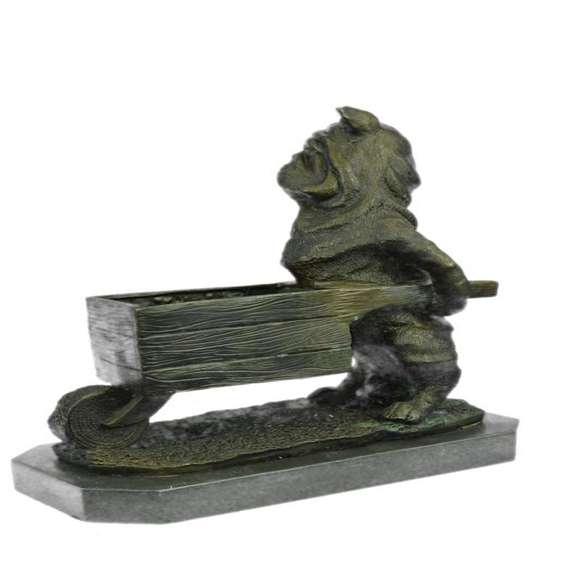 Bulldog Bronze Planter Sculpture Statue