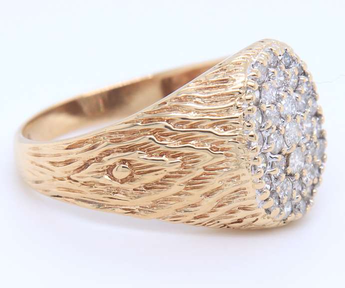 Gent's Yellow Gold Diamond Cluster Ring