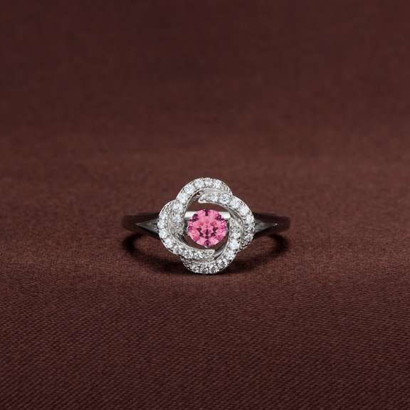 Promise of love Ring In Swarovski Light pink stone