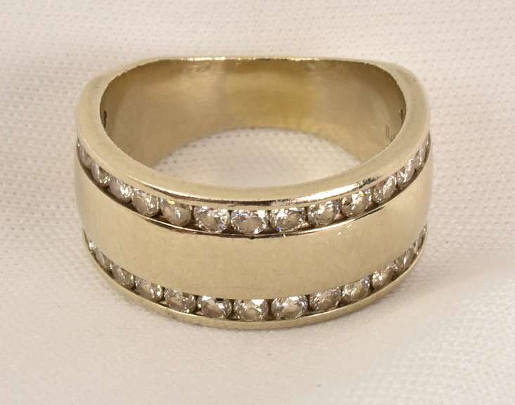 Wide WG Band Edged in diamonds