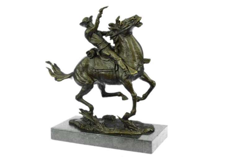Cowboy Charges Bronze Sculpture