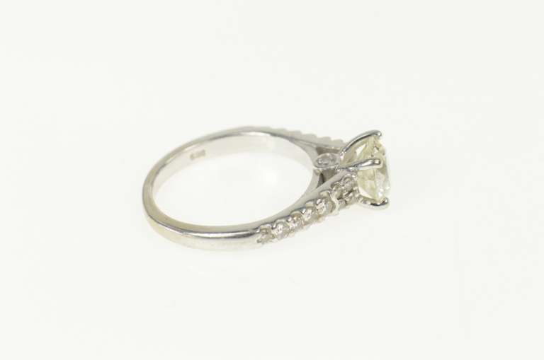 14K White Gold 1.50 Ctw Classic Diamond Cathedral Engagement Ring