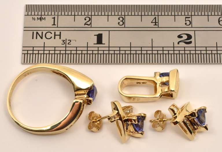 Terrific Trillion Tanzanite & Diamond Suite