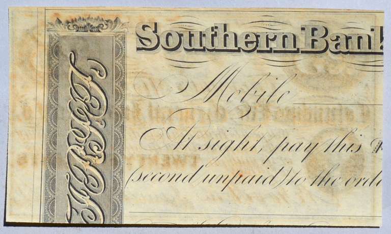 25 Cent Columbus Mississippi Life &General Insurance Company Jan 1 1864 Note
