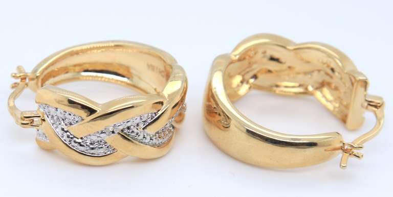Sterling Silver Crystal Hoop Earrings
