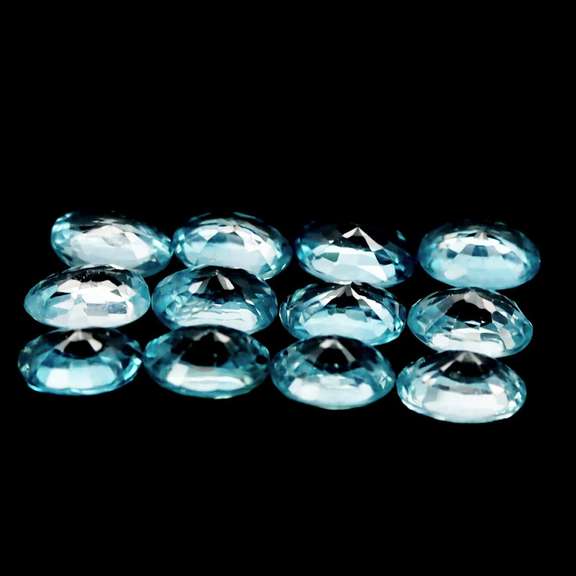Vibrant blue! 8.90ct 12pc Cambodian Zircon set