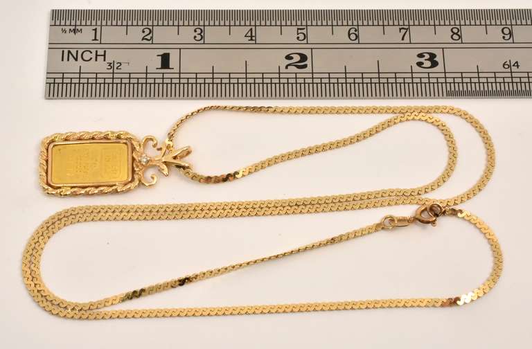 24k Ingot Pendant on a Necklace
