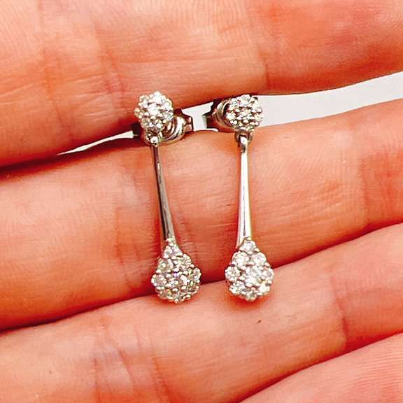 14kt White Gold & Diamond Earrings