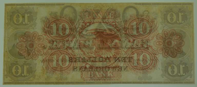 1800's Ten Dollars Canal Bank New Orleans LA Obsolete Currency Note