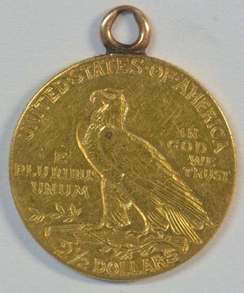 Nice 1908 US $2.50 Indian Gold Piece. Looped