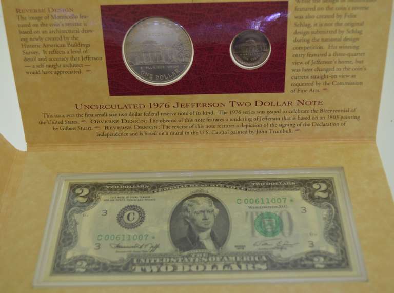 The Thomas Jefferson Coinage And Currency Set With COA