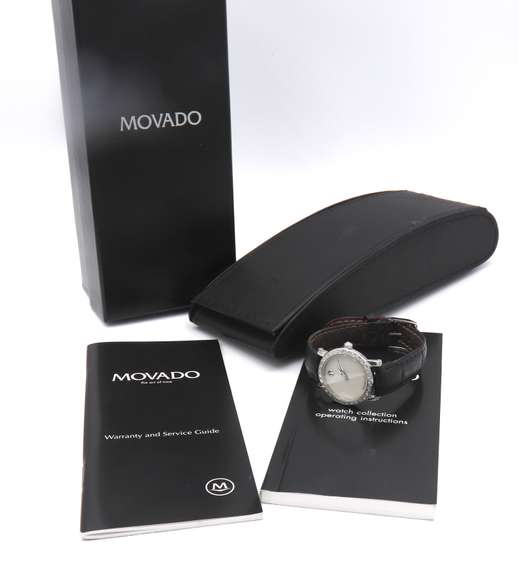 Movado Museum Mop and Diamond Bezel Quartz Watch