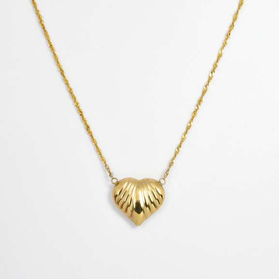 Cute Puffed Heart Necklace