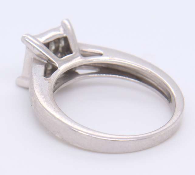 Platinum Princess Diamond Cluster Bridal Ring