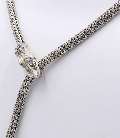 Sterling Silver John Hardy Legend Naga Lariat Necklace