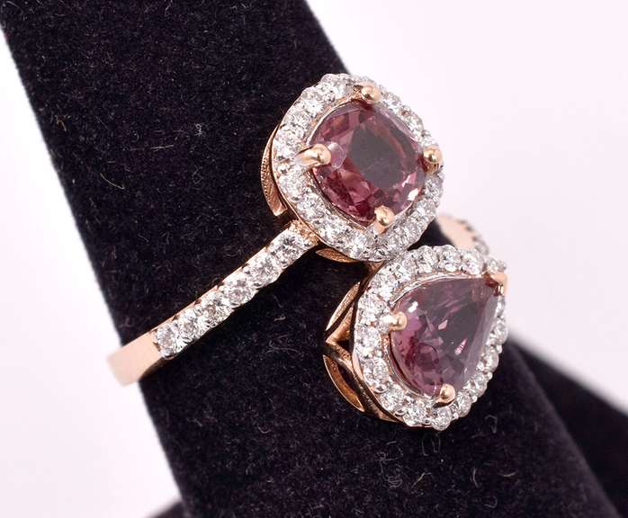 Delightful Sapphire & Diamond Ring, 18KT Rose Gold